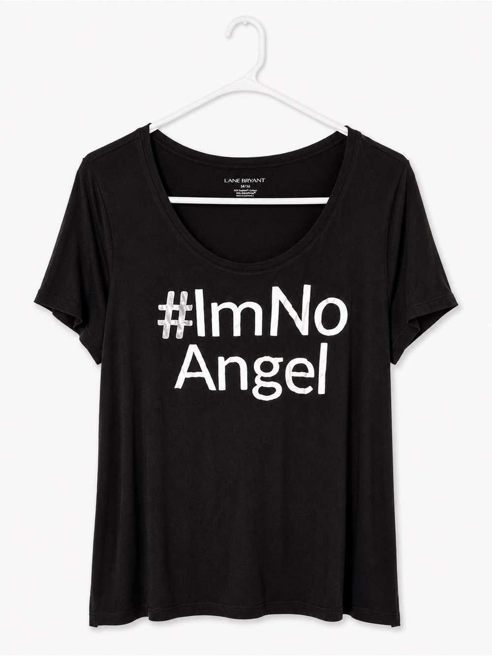 Lane Bryant Black Graphic Scoop Neck Tee